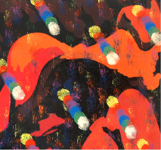 Femme assise sous un arbre.